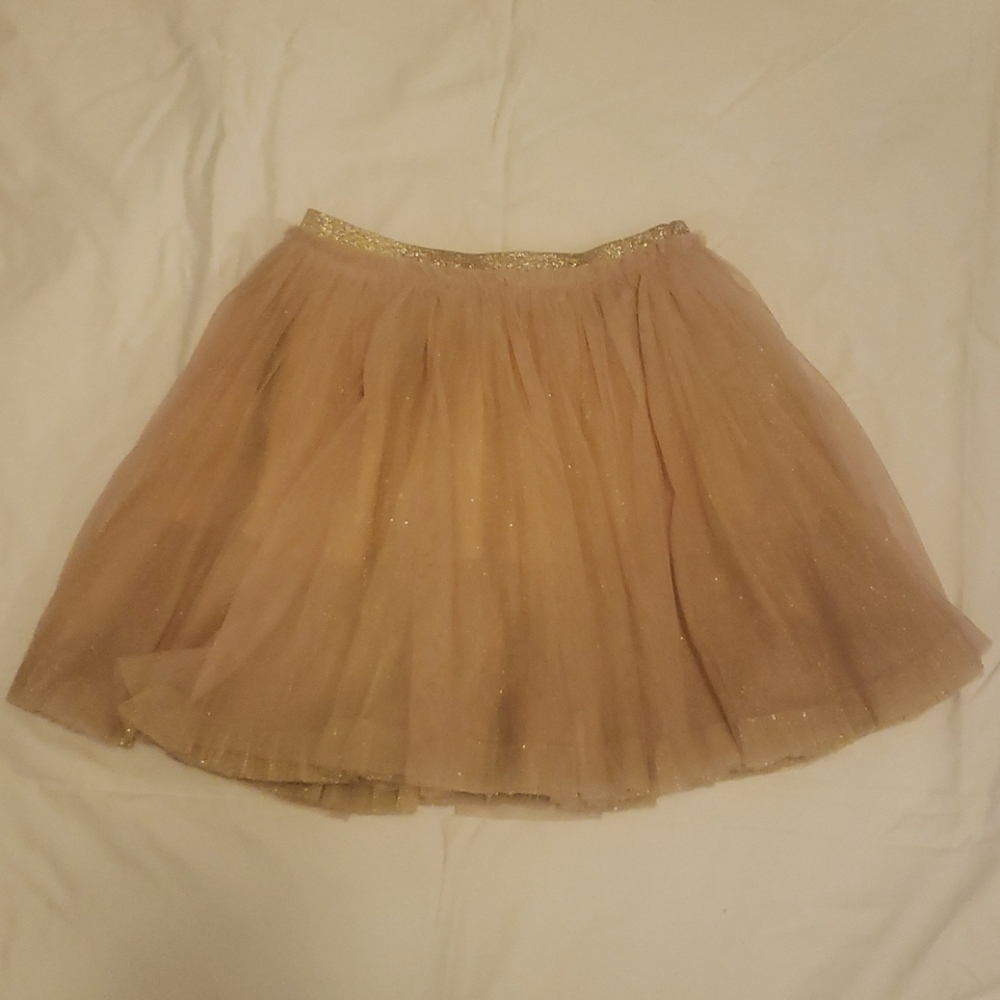 Mini Boden Pink & Gold layered skirt